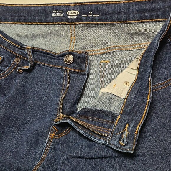 Old Navy Boot Cut Semi Evase Womens Jeans Size 12 Regular Dark Wash Denim - Picture 5 of 11